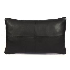 Leather Cushion - Raven Black