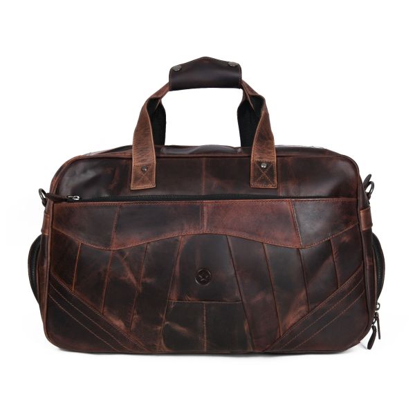 Brooks Leather Duffle Bag - Walnut (Upcycled Leather Collection)