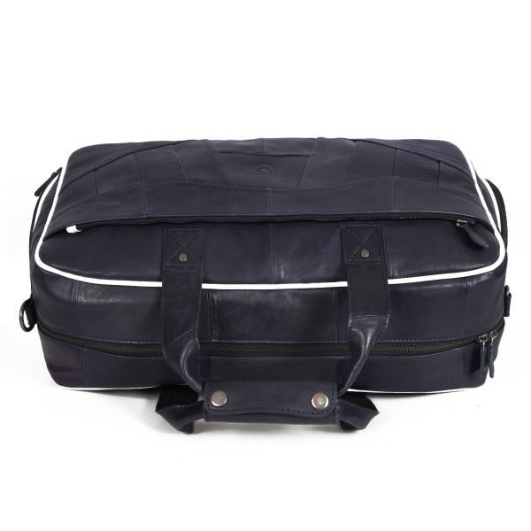 Brooks Leather Duffle Bag - Royal Blue (Upcycled Leather Collection)