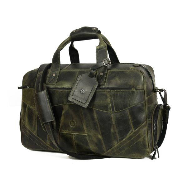 Brooks Leather Duffle Bag - Seaweed (Upcycled Leather Collection)
