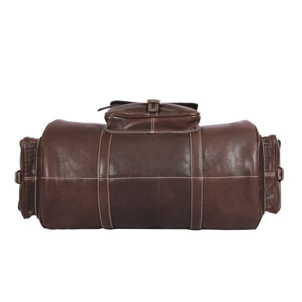 Pamplona Leather Duffle Bag - Coffee Brown