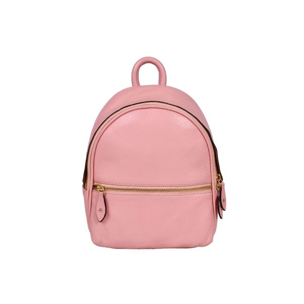 Modena Mini Leather Backpack - Peach