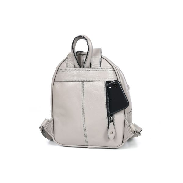 Modena Mini Leather Backpack - Grey