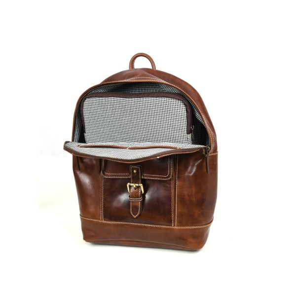 Sagunto Leather Backpack - Walnut Brown