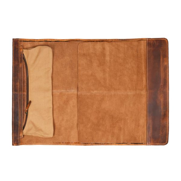 Vicenza Leather Knife Roll - Caramel Brown