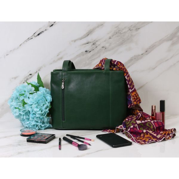 Toledo Leather Handbag -  Pine Green