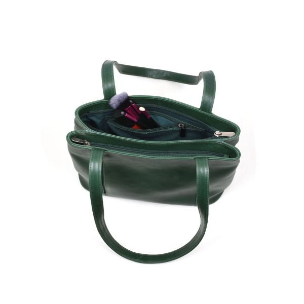 Toledo Leather Handbag -  Pine Green