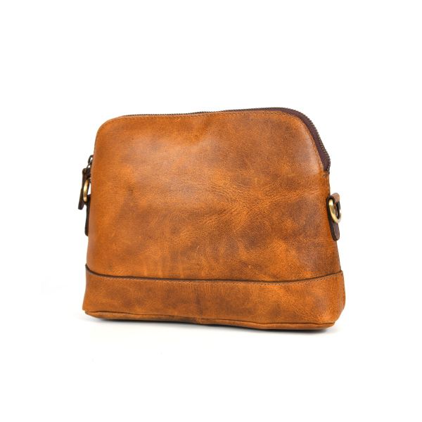 Requena Leather Crossbody Bag -  Caramel Brown