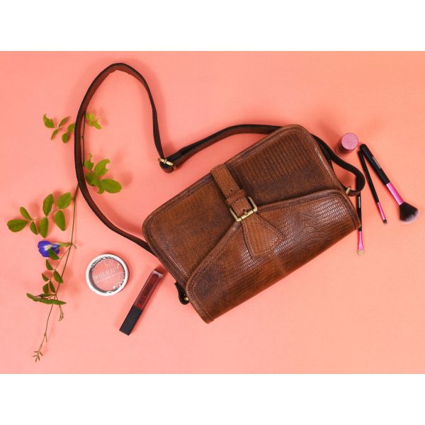Ourense Leather Crossbody Bag - Gingerbread