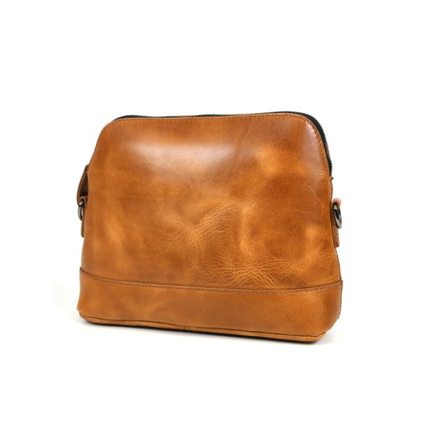 Requena Leather Crossbody Bag -  Ochre Brown
