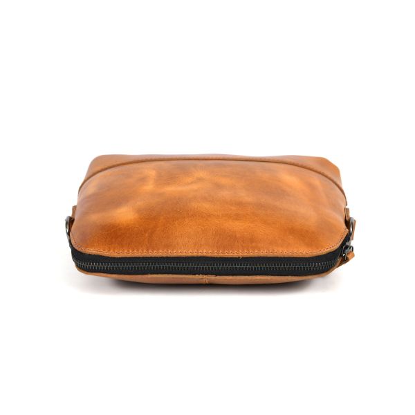 Requena Leather Crossbody Bag -  Ochre Brown