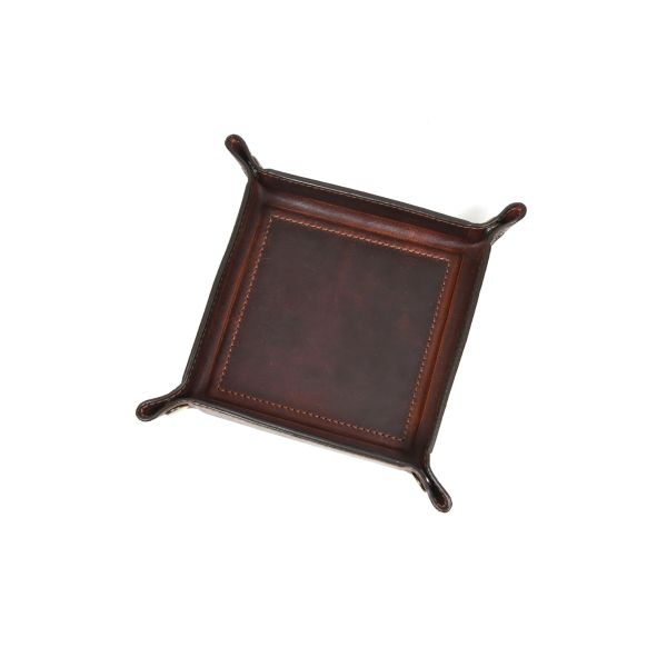 Ramage Leather Valet Tray - Walnut Brown