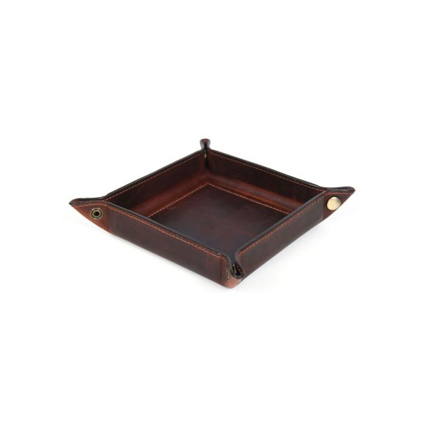 Ramage Leather Valet Tray - Walnut Brown