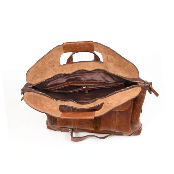 Americus Leather Backpack - Caramel