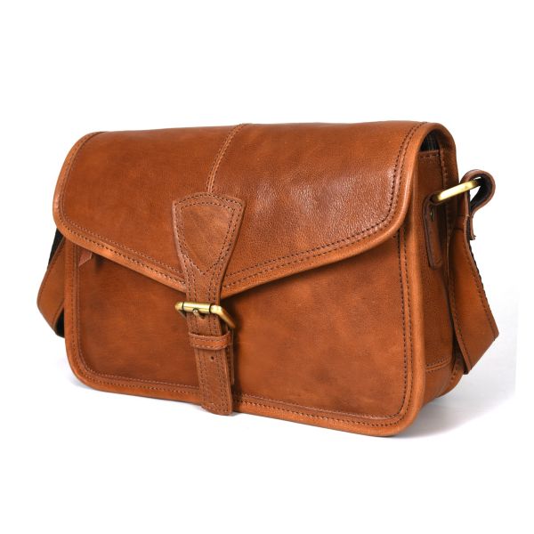 Ourense Leather Crossbody Bag - Caramel Brown