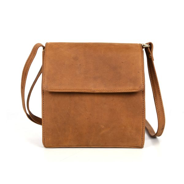 Lowell Leather Cross-Body Bag - Chestnut