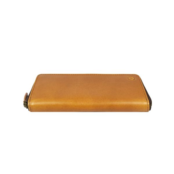 Tucson Hand Tooled Leather Clutch - Caramel