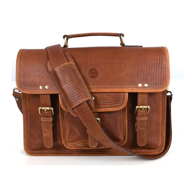 Aaron Leather Goods leather Briefcase & Organizer Combo