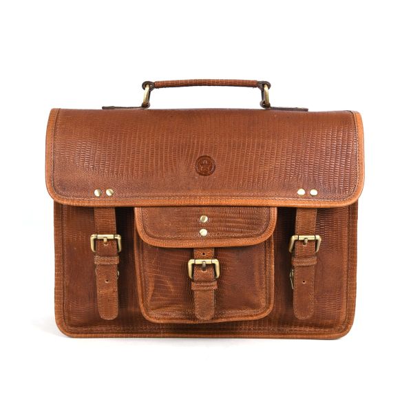 Aaron Leather Goods leather Briefcase & Organizer Combo