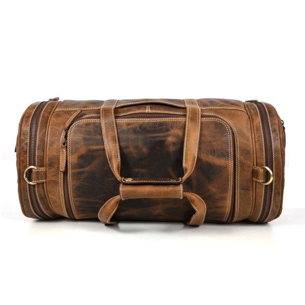 Cordoba Leather Barrel Bag - Cedar