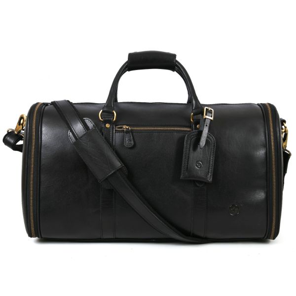 Puertollano Leather Duffle Bag  - Raven Black