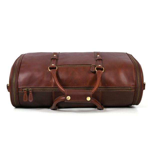 Puertollano Leather Duffle Bag - Dark Brown