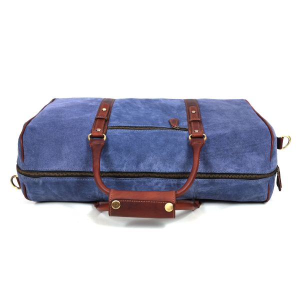 Pomona Leather Suede Weekender Bag - Royal Blue