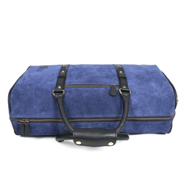 Vermont Leather Suede Weekender Bag - Blue