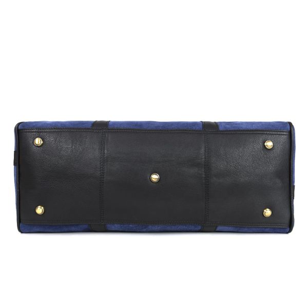 Vermont Leather Suede Weekender Bag - Blue