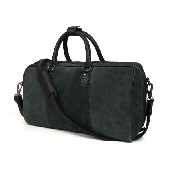 Abacus Leather Suede Travel Bag - Suede Green 