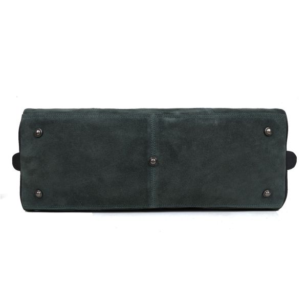 Abacus Leather Suede Travel Bag - Suede Green 