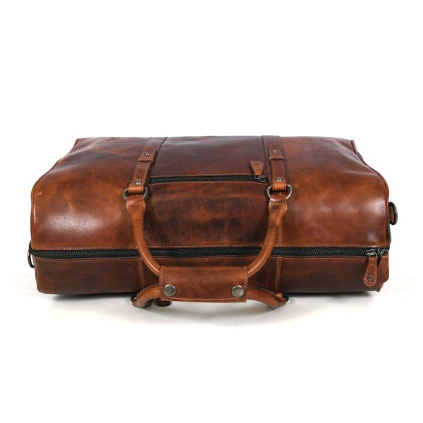 Taranto Leather Weekender Bag  - NY Brown