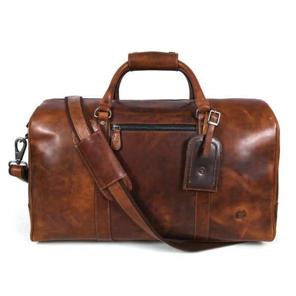 Taranto Leather Weekender Bag  - NY Brown