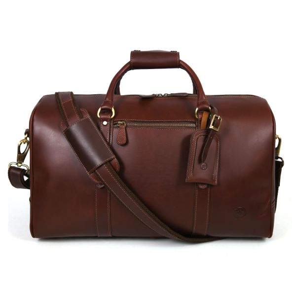 Taranto Leather Weekender Bag - Tawny