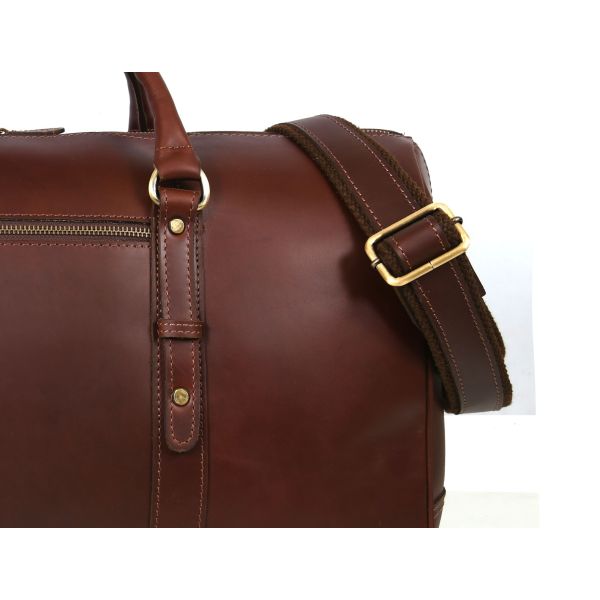 Taranto Leather Weekender Bag - Tawny