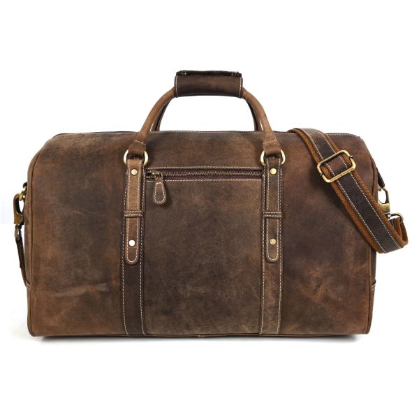 Taranto Leather Weekender Bag  - Brown