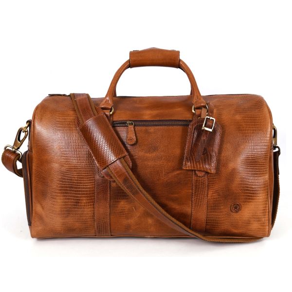 Austin Leather Overnight Bag - Cerulian