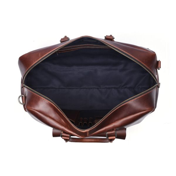 Bordeaux Leather Duffle Bag – Walnut Brown