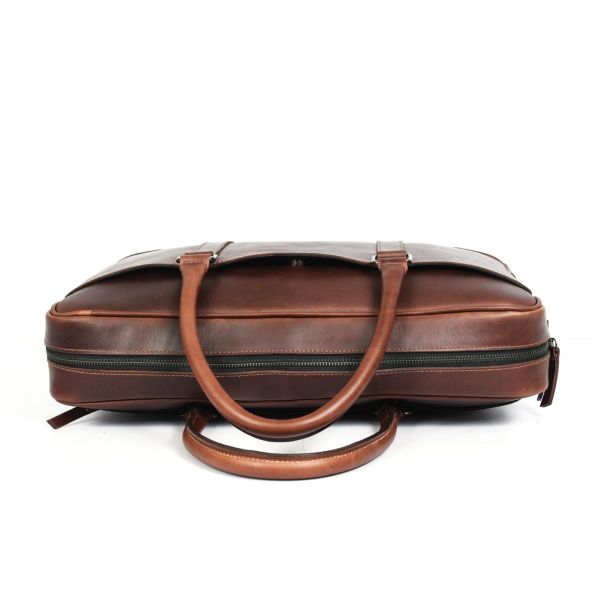 Broadway Leather Office Bag – Walnut Brown