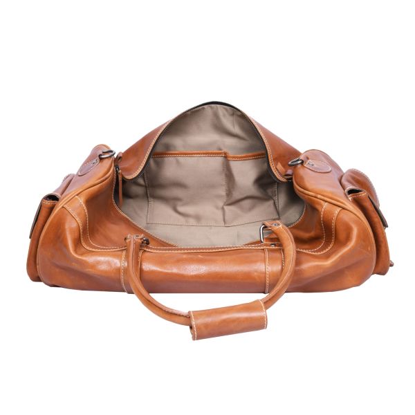 Pamplona Leather Duffle Bag - Chestnut