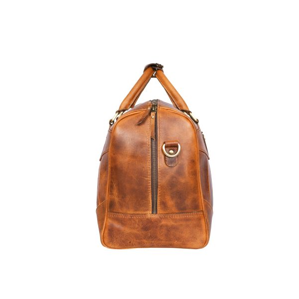 Marbella Leather Travel Bag - Caramel Brown