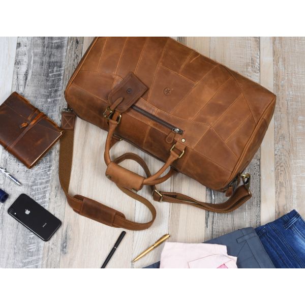 Marbella Leather Travel Bag - Chestnut