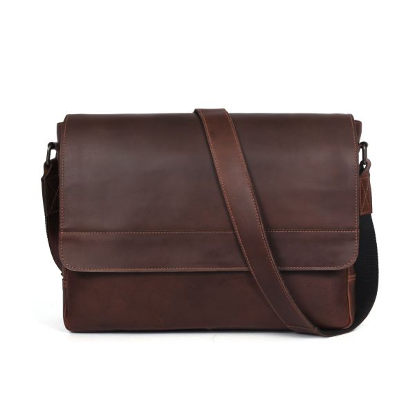 Villandry Leather Messenger Bag - Walnut Brown