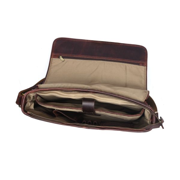 Villandry Leather Messenger Bag - Walnut Brown