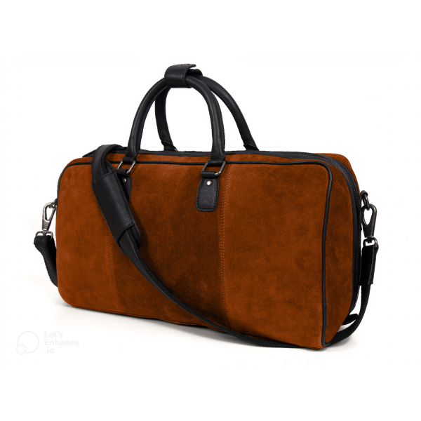 Abacus Leather Suede Travel Bag - Squash