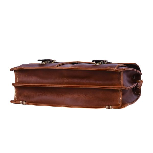 Phoenix Leather Briefcase - Chestnut