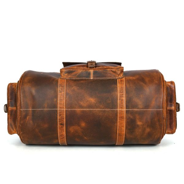 Pamplona Leather Duffle bag - Caramel Brown
