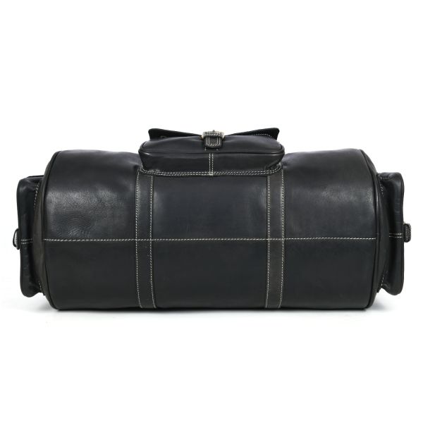 Pamplona Leather Duffle bag - Raven Black