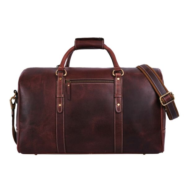 Taranto Leather Weekender Bag - Hickory Brown