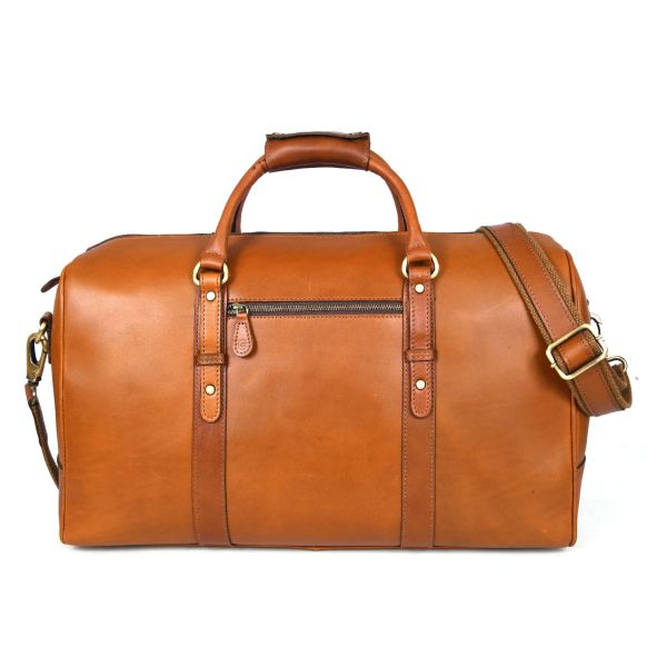 Taranto Leather Weekender Bag Combo - Chestnut
